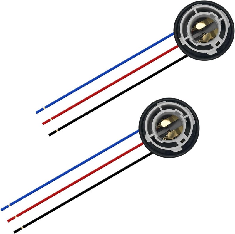 SamWinGear 2PCS 1157 Bulb Socket 2357 Brake Light Turn Signal Light Socket Holder Rear Tail Light Wiring Harness, LED Bulb Plug Base Plug Connector Socket 2057 7528 BAY15D for Cars, Trucks, SUVs - Image 1